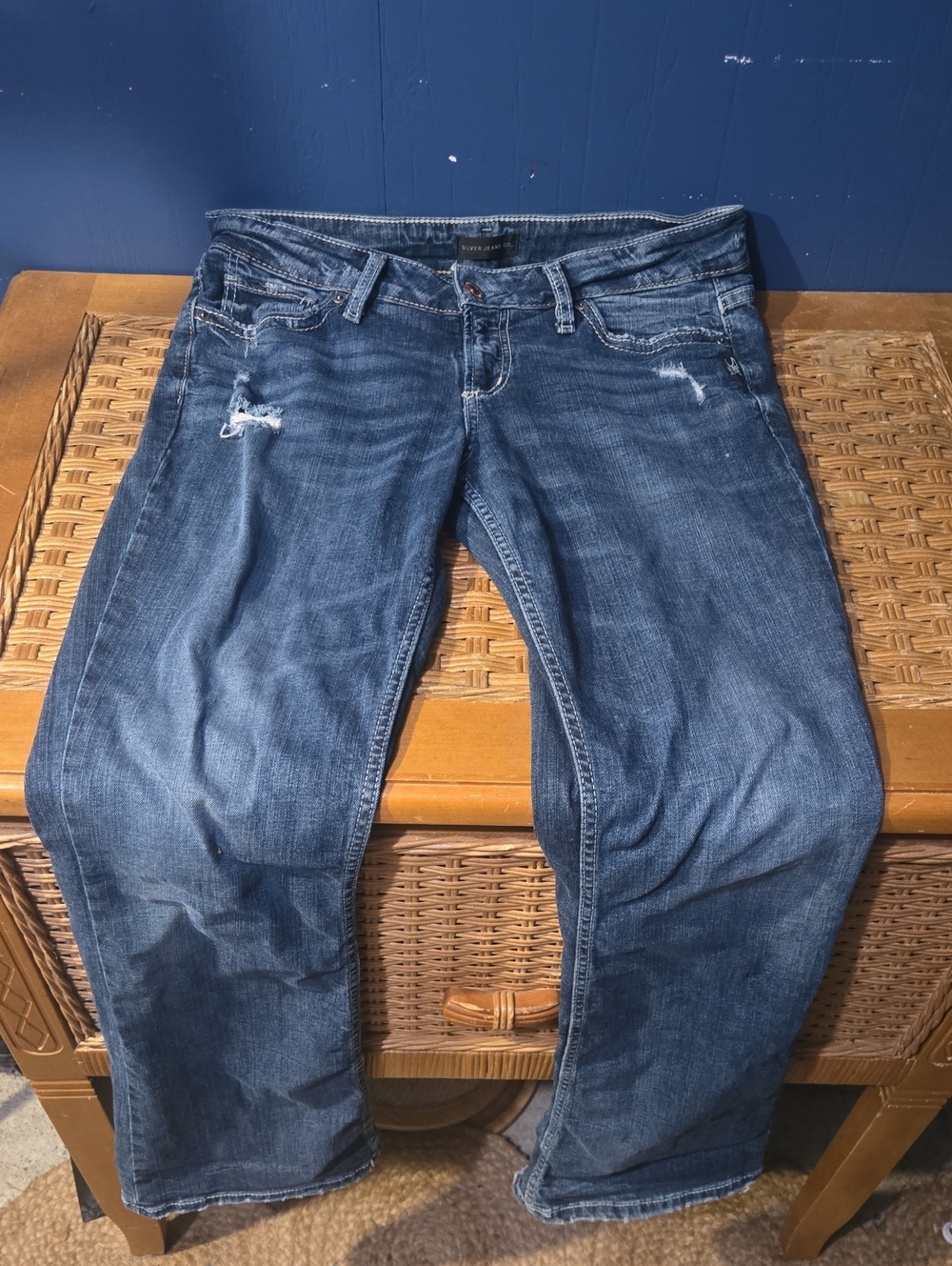 Silver Jeans Women's Blue Bootcut with Light Distress